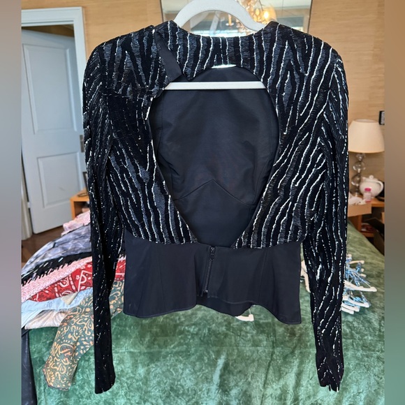 Helmut Lang Beaded Long Sleeve Open Back Top - One of a Kind Sample, NWOT - Picture 2 of 3